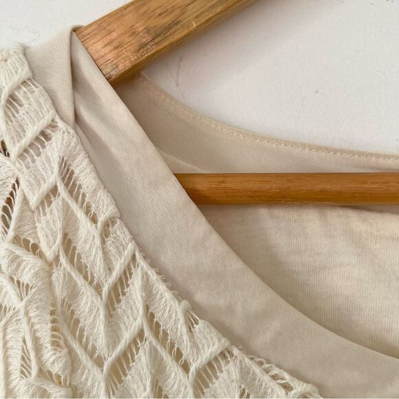 Banana Republic Heritage "Cocoon" Cream Cap Sleeve Crochet Chevron Sheath Dress - Picture 5 of 8